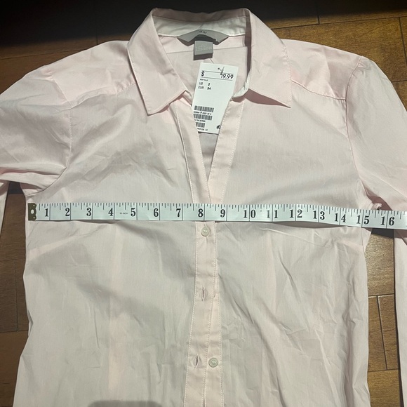 🆕 H&M Light Pink Button-Up Blouse Brand new tag attached Size 2 Barbiecore - Picture 9 of 9
